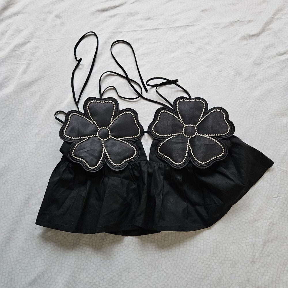 Flower Top, S, Black